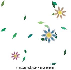 Flores y hojas sin fisuras de vectores ornamentales.