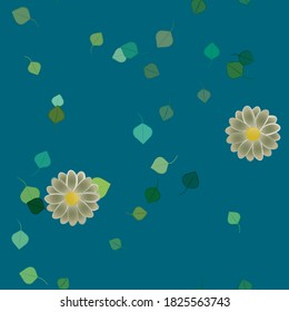 Flowers and leafs seamless ornamental vector pattern.