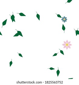 Flowers and leafs seamless ornamental vector pattern.