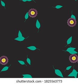 Flowers and leafs seamless ornamental vector pattern.