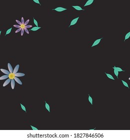 Flores y hojas sin fisuras de vectores ornamentales.