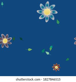 Flowers and leafs seamless ornamental vector pattern.