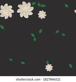 Flowers and leafs seamless ornamental vector pattern.