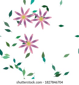 Flores y hojas sin fisuras de vectores ornamentales.