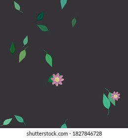 Flowers and leafs seamless ornamental vector pattern.