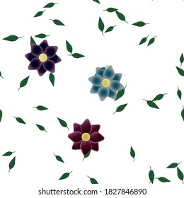 Blumen und Blätter nahtlose dekorative Vektormuster.