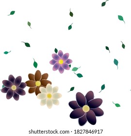 Flowers and leafs seamless ornamental vector pattern.