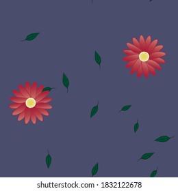 Flowers and leafs seamless ornamental vector pattern.