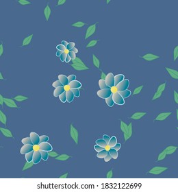 Flowers and leafs seamless ornamental vector pattern.