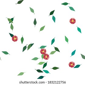 Flowers and leafs seamless ornamental vector pattern.