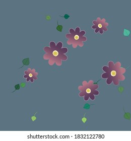 Flowers and leafs seamless ornamental vector pattern.