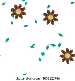 Flowers and leafs seamless ornamental vector pattern.
