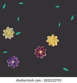 Flowers and leafs seamless ornamental vector pattern.