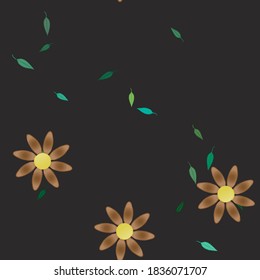 Flowers and leafs seamless ornamental vector pattern.