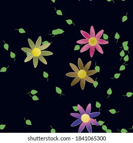 Blumen und Blätter nahtlose dekorative Vektormuster.