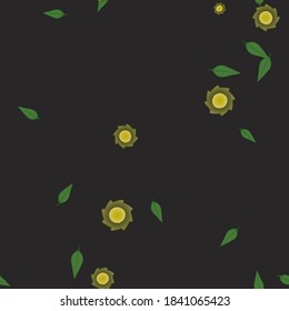 Flowers and leafs seamless ornamental vector pattern.