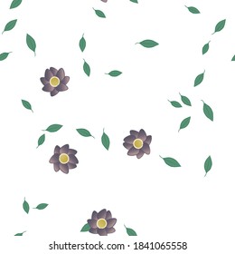 Flowers and leafs seamless ornamental vector pattern.