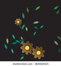 Flowers and leafs seamless ornamental vector pattern.