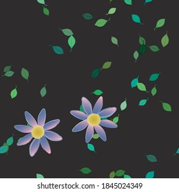 Blumen und Blätter nahtlose dekorative Vektormuster.