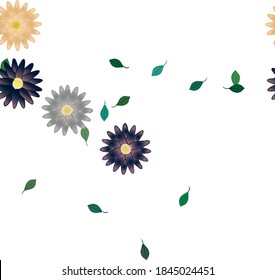 Flowers and leafs seamless ornamental vector pattern.