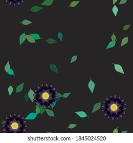 Flowers and leafs seamless ornamental vector pattern.