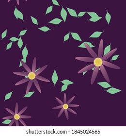 Flores y hojas sin fisuras de vectores ornamentales.