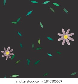 Blumen und Blätter nahtlose dekorative Vektormuster.