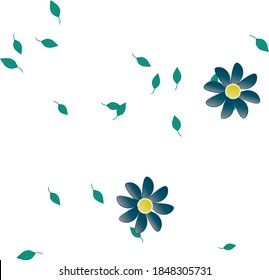 Flowers and leafs seamless ornamental vector pattern.