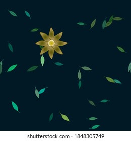 Flowers and leafs seamless ornamental vector pattern.