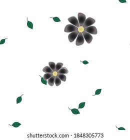 Flowers and leafs seamless ornamental vector pattern.