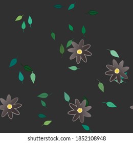 Flores y hojas sin fisuras de vectores ornamentales.