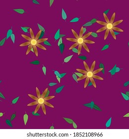 Flores y hojas sin fisuras de vectores ornamentales.