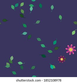 Flowers and leafs seamless ornamental vector pattern.
