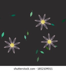 Flores y hojas sin fisuras de vectores ornamentales.