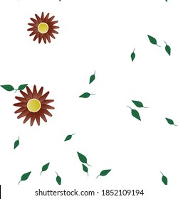 Flowers and leafs seamless ornamental vector pattern.