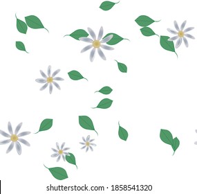 Flowers and leafs seamless ornamental vector pattern.