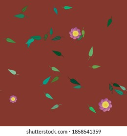 Flowers and leafs seamless ornamental vector pattern.