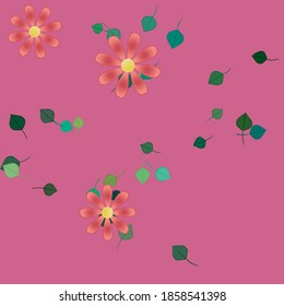Flowers and leafs seamless ornamental vector pattern.
