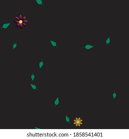 Flowers and leafs seamless ornamental vector pattern.