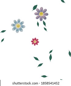 Flores y hojas sin fisuras de vectores ornamentales.
