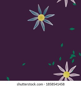 Flowers and leafs seamless ornamental vector pattern.