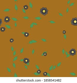 Flowers and leafs seamless ornamental vector pattern.