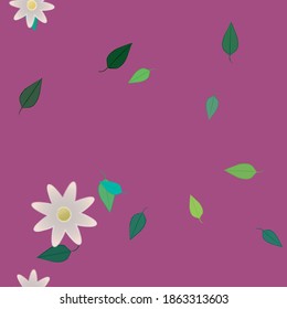 Flowers and leafs seamless ornamental vector pattern.