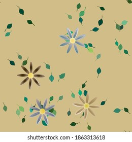 Blumen und Blätter nahtlose dekorative Vektormuster.