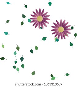 Flowers and leafs seamless ornamental vector pattern.