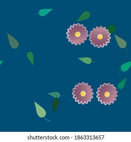 Blumen und Blätter nahtlose dekorative Vektormuster.
