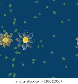 Flowers and leafs seamless ornamental vector pattern.