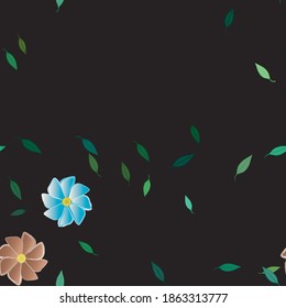 Flores y hojas sin fisuras de vectores ornamentales.