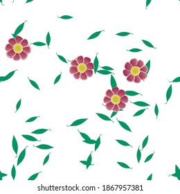 Flores y hojas sin fisuras de vectores ornamentales.