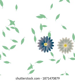 Flowers and leafs seamless ornamental vector pattern.